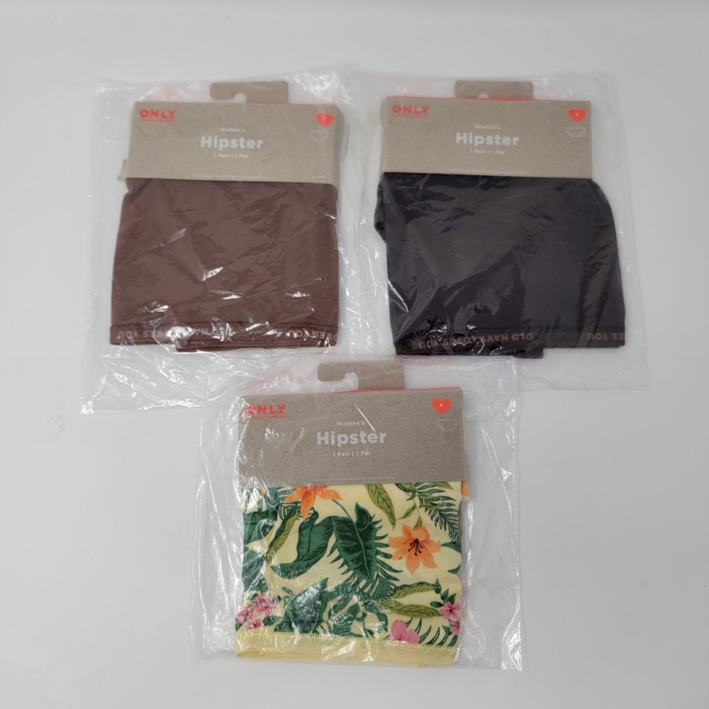 New! Old Navy O.N.L.Y. Hipster Underwear Panties - 3 Pair - Women's Size Small S